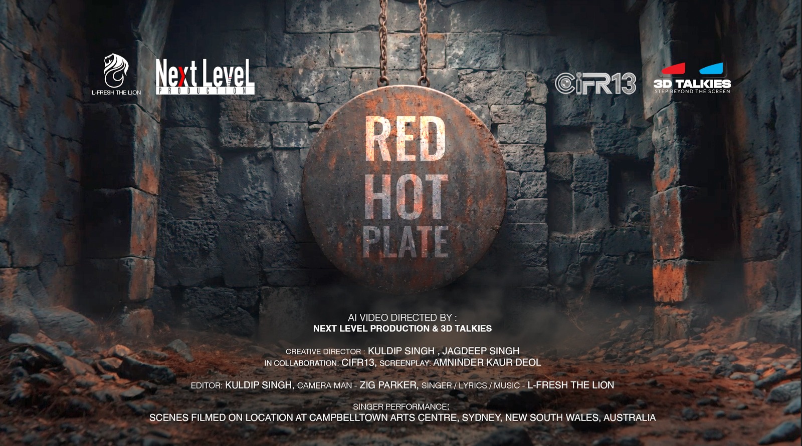 Red Hot Plate title card: a rusted gong hanging in a stone chamber